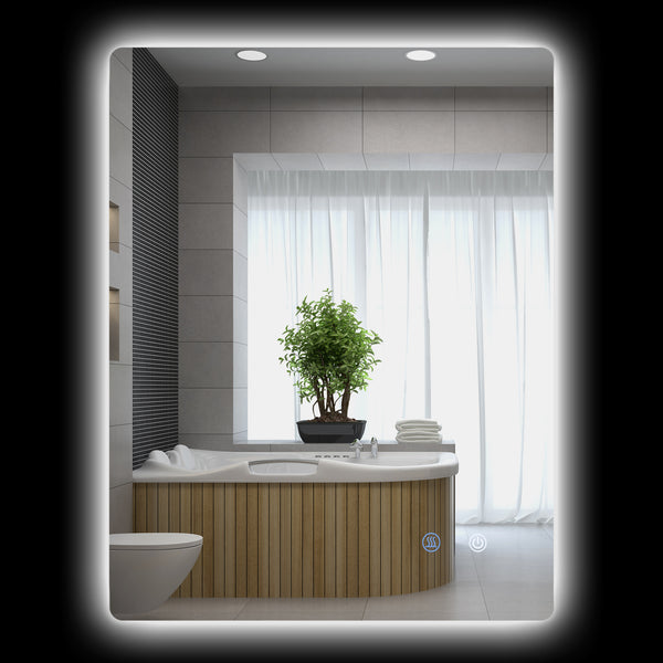 Specchio Bagno con Luci LED  3 Tonalità 70x50 cm Interruttori Touch e Funzione Antiappannamento online
