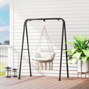 Amaca Poltrona Sospesa in Stile Boho 80x60x40 cm con Cuscino Bianco Crema   