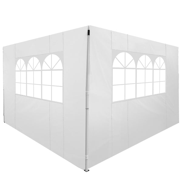 online Set 2 Pareti Laterali per Gazebo 3x3 m Pieghevoli 295x200 cm in tessuto Oxford con Finestre Bianco