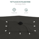 Ombrellone da Giardino Rettangolare 2x3 m Inclinabile con Apertura a Manovella Grigio-7