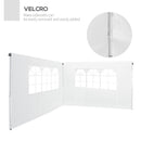 Set 2 Pareti Laterali per Gazebo 3x3 m Pieghevoli 295x200 cm in tessuto Oxford con Finestre Bianco