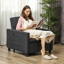 Poltrona Letto Reclinabile 74x84x81 cm in Tessuto Effetto Velluto Grigio Scuro  