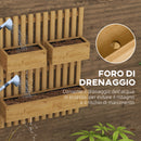 Fioriera Verticale a Doghe 60x16x80 cm con 3 Vasi Rimovibili in Legno di Abete Marrone Bruciato  