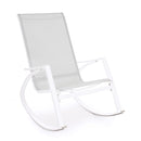 Sedia a Dondolo da Giardino 60x100x95 cm in acciaio Telma bianco