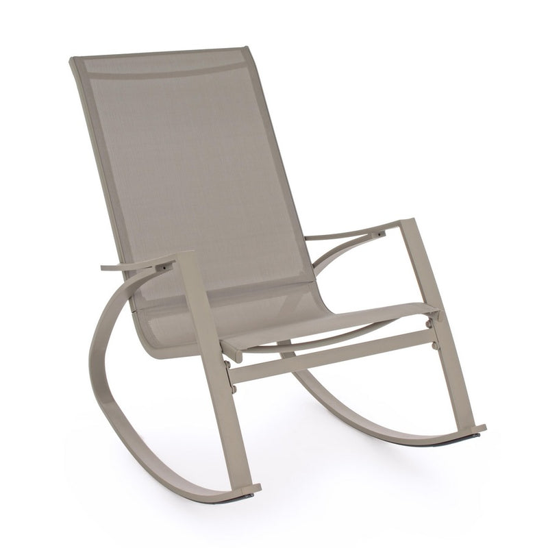 Sedia a Dondolo da Giardino 60x100x95 cm in acciaio Telma Ecrù