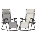 Sedia Poltrona Giardino Zero Gravity Pieghevole 112,5x87x62,5 cm Lucy Panna 