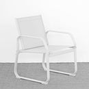 Set Salotto da Giardino Divano 2 Poltrone e Tavolino in acciaio Ecosteel bianco