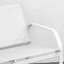 Set Salotto da Giardino Divano 2 Poltrone e Tavolino in acciaio Ecosteel bianco