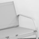 Set Salotto da Giardino Divano 2 Poltrone e Tavolino in Acciaio Ecosteel Grigio