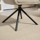 Poltrona da Salotto Girevole con Seduta Imbottita in Tessuto Bouclé Grigio Chiaro 