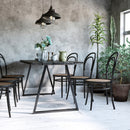 Set 2 Gambe per Tavolo Trapezoidali 70x5x72 cm con 6 Fori e 12 Viti in Acciaio Nero  