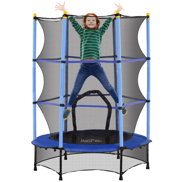 online Trampolino Elastico per Bambini da 3 Anni Ø140 cm con Rete di Protezione Blu e Nero