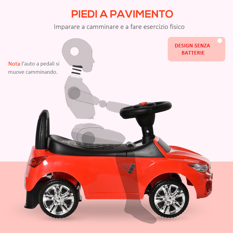 Auto Macchina Cavalcabile per Bambini Clacson e Musica Rossa  