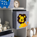 Scaffale Portagiochi a 6 Cubi 61,8x29,9x91,5 cm in MDF e Melamina Grigio e Bianco