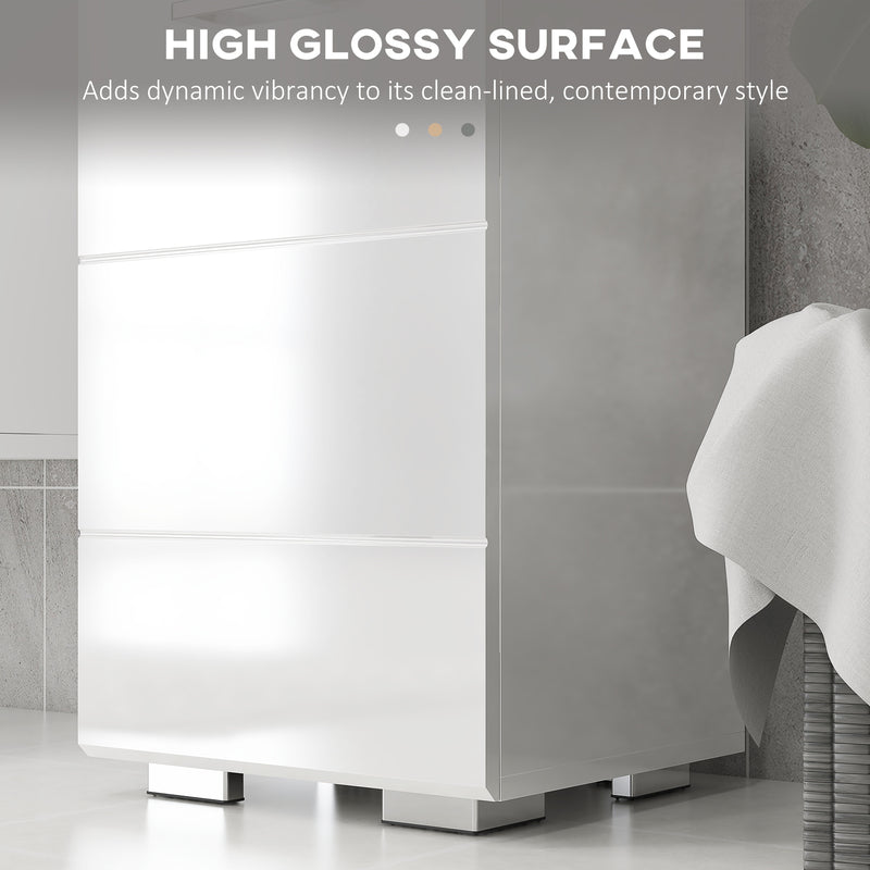 Mobiletto Bagno 1 Cassetto 1 Anta 37x32,5x79 cm in MDF Bianco