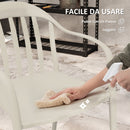 Set 4 Sedie da Giardino 57x54x78 cm Impilabili con Schienale Alto in PP Bianco