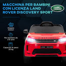 Macchina Elettrica per Bambini con Licenza Land Rover Discovery Sport 106x65,5x51 cm Rosso  