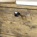 Tavolino da Soggiorno Stile Industriale 60x30x665 cm con Cassetto e Ripiani in Legno e Metallo Nero   