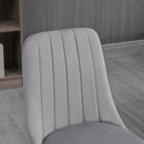 Set 4 Sedie Imbottite 47x55x86 cm in Poliestere e Acciaio Grigio