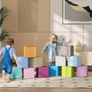 Set 12 Cubi Morbidi per Bambini 20x20x20cm in PU ed EPE Multicolore Scuro  