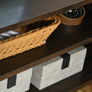 Mobile TV max 55” 120x39x50 cm con 2 Armadietti in Legno e Metallo Marrone e Oro