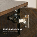 Mobile TV max 55” 120x39x50 cm con 2 Armadietti in Legno e Metallo Marrone e Oro