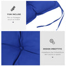 Cuscino per Panchina da Giardino 100x40 cm in Poliestere Blu