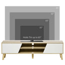 Mobile TV fino a 65” 150x30x42 cm in Legno truciolare Bianco e Legno