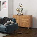 Lampada da Terra con 3 Paralumi Ø36x162 cm in Metallo Nero e Grigio