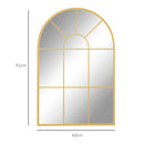 Specchio da Parete ad Arco 91x2x60 cm Stile Moderno in Vetro e Metallo Oro  