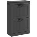Scarpiera Salvaspazio Design Moderno 2 Cassetti Ribaltabili 54x24x82,5 cm Nero 