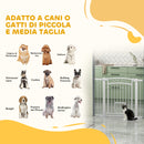 Cancelletto di Sicurezza per Animali con Estensioni 76-104x77cm Porta per Gatti Bianco 