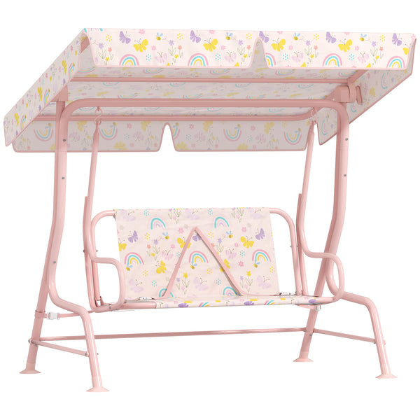 Dondolo per Bambini da Giardino a 2 Posti 112x75x120 cm a 2 Posti con Cinture di Sicurezza Rosa prezzo