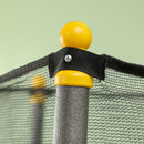 Tappeto Elastico per Bambini Ø140 x 190 cm con Rete di Sicurezza e Pali Imbottiti Età 3-10 Anni Nero   