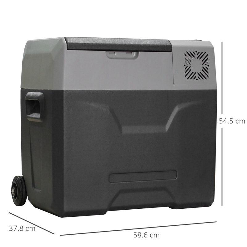 Frigo Portatile per Auto da 50L 58,6x37,8x54,5 cm con Pannello Touch e Ruote Grigio   