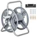 Avvolgitubo Manuale da Muro e Autoportante 40 mt in Metallo e polipropilene Grigio 