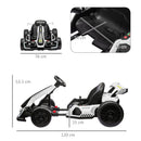 Go Kart Elettrico per Bambini 24V con Seggiolino Regolabile Bianco