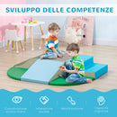 Set 6 Costruzioni Morbide per Bambini 1-3 Anni in PU ed EPE Multicolore Verde e Blu    