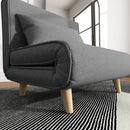 Poltrona Letto con Schienale Reclinabile su 6 Posizioni 94x78x80 cm in Tessuto Grigio  