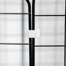 Recinto per Animali Modulabile 105x45x105 cm con 31 Pannelli 2 Porte e 2 Rampe in Acciaio e PP Nero  