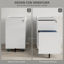 Schedario per Ufficio 2 Cassetti con Chiave Fessura a Busta 30x50x53,5 cm in Acciaio Bianco 