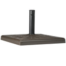 Base per Ombrellone Quadrata di 19kg 51x51x32 cm per Pali da Ø3, 2 cm Ø3,8 cm e Ø4,8 cm in Resina e Acciaio Marrone  