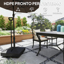 Base per Ombrellone Riempibile 60x60x100 cm con Maniglia e Ruote in HDPE Nero  