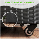 Baule da Giardino con Ruote 121x57x67 cm in Rattan PE Nero