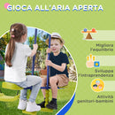 Set 3 Altalene per Bambini 435x135x177 cm con Canestro e Scaletta Multicolor