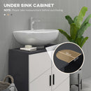 Mobile Sotto Lavabo Bagno per Piedistallo 60x30x60 cm in Legno Truciolare Grigio