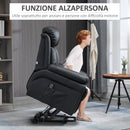 Poltrona Alzapersona Elettrica 96x93x105 cm in Similpelle Nero