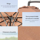 Ombrellone Decentrato Ø292x247 cm con Base a Croce Riempibile e Copertura Caffè   