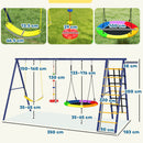 Playground 6 in 1 350x183x200 cm con Altalene Canestro Arrampicata per Bambini 3-8 Anni   