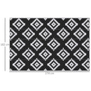 Tappeto da Esterno Reversibile 182x274 cm con Fantasia Geometrica Nero e Bianco   